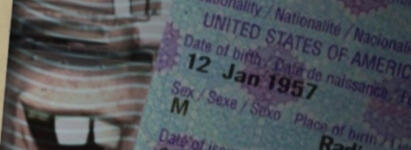 A screenshot of Tow Mater's passport, showing he was born on 12 Jan 1957.